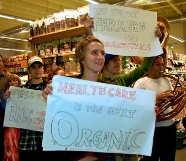 Pro-healthcare protesters at Whole Foods